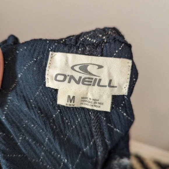 O'Neill Navy Print Casual Johnny Floral Summer Wide Leg Pants Women Size M - Picture 5 of 7